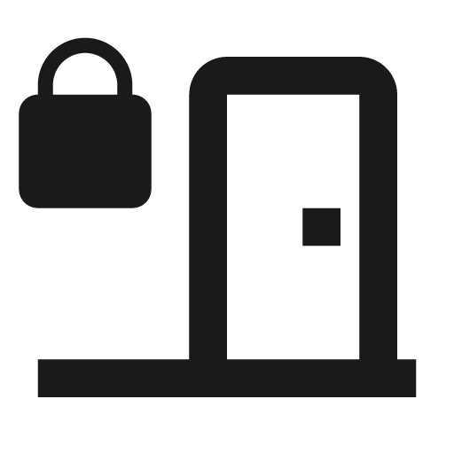 Door closed lock icon, solid style, from Material Design Icons