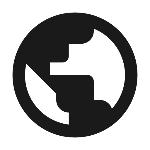 Earth icon, solid style, from Material Design Icons