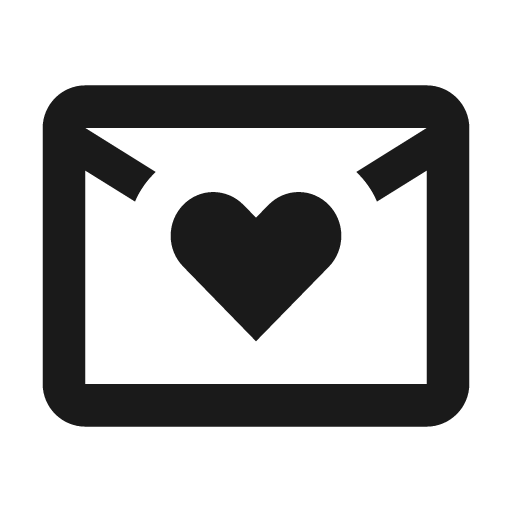Email heart outline icon, outline style, from Material Design Icons