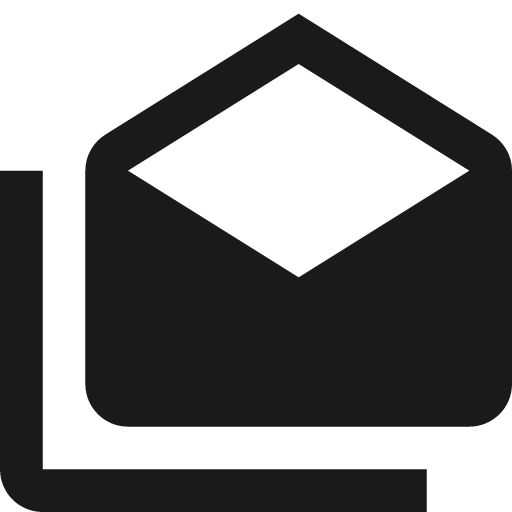 Email open multiple icon, solid style, from Material Design Icons
