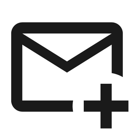Email plus outline icon, outline style, from Material Design Icons