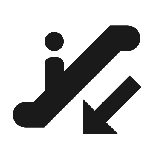 Escalator down icon, solid style, from Material Design Icons