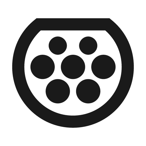 Ev plug type2 icon, solid style, from Material Design Icons