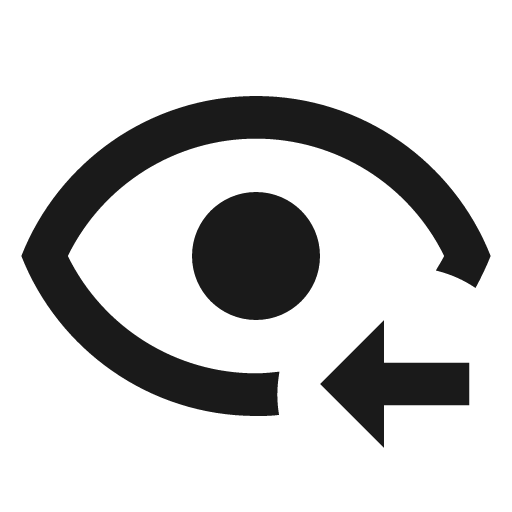 Eye arrow left outline icon, outline style, from Material Design Icons