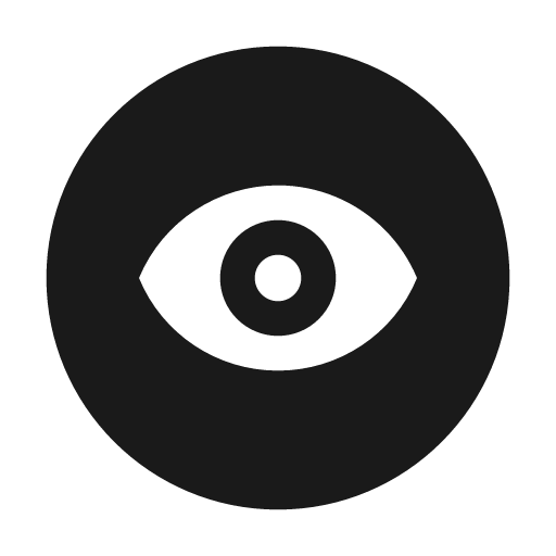 Eye circle icon, solid style, from Material Design Icons
