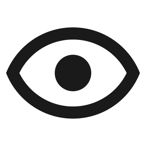 Eye outline icon, outline style, from Material Design Icons