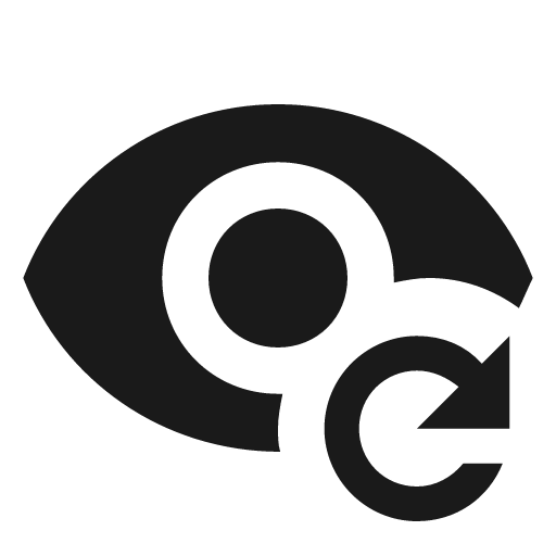 Eye refresh icon, solid style, from Material Design Icons