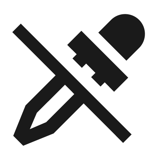 Eyedropper off icon, solid style, from Material Design Icons