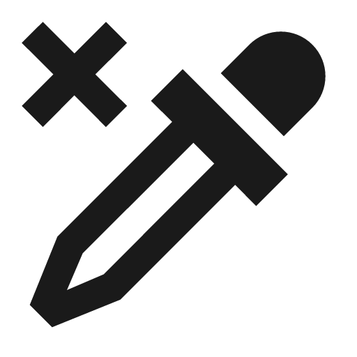 Eyedropper remove icon, solid style, from Material Design Icons