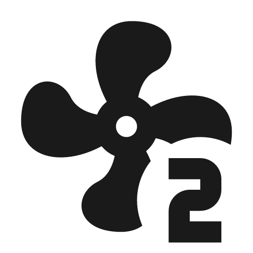 Fan speed 2 icon, solid style, from Material Design Icons