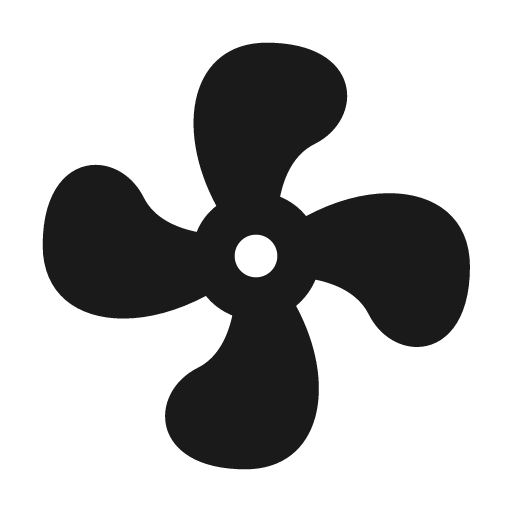 Fan icon, solid style, from Material Design Icons