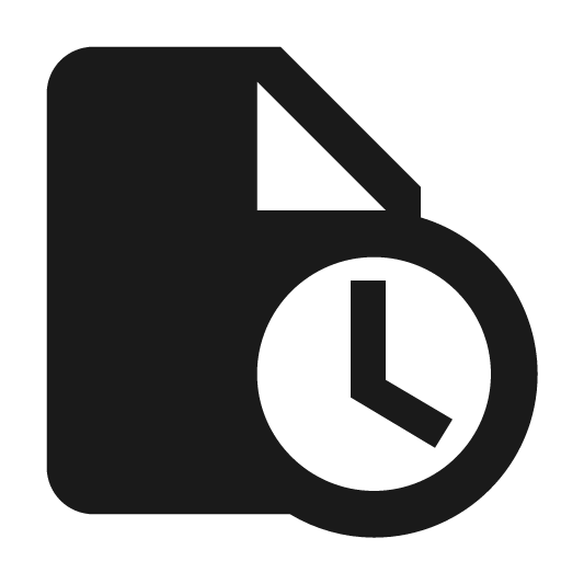 File clock icon, solid style, from Material Design Icons