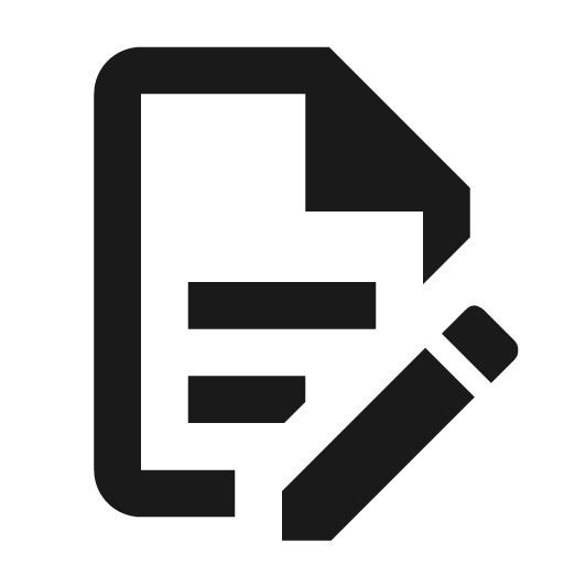 File document edit outline icon, outline style, from Material Design Icons