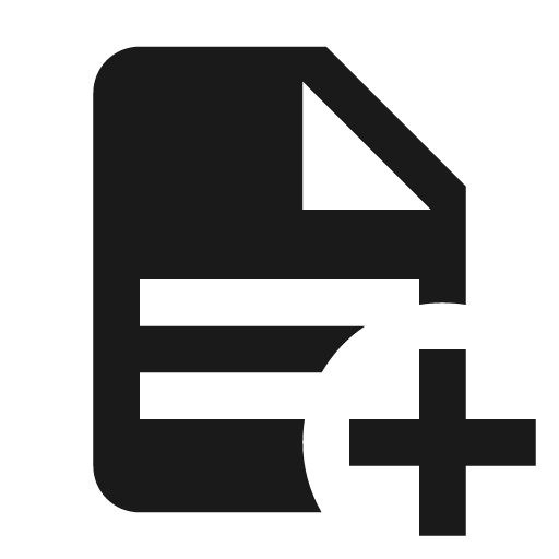 File document plus icon, solid style, from Material Design Icons