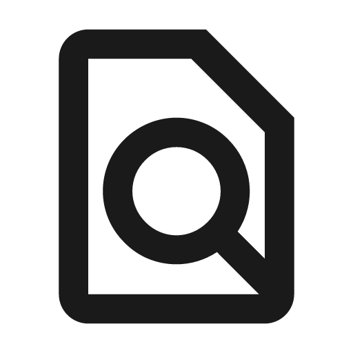 File find outline icon, outline style, from Material Design Icons