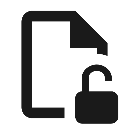 File lock open outline icon, outline style, from Material Design Icons