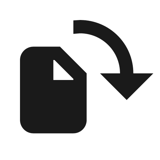 File rotate right icon, solid style, from Material Design Icons