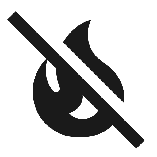 Fire off icon, solid style, from Material Design Icons