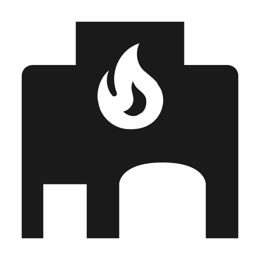 Fire station icon, solid style, from Material Design Icons