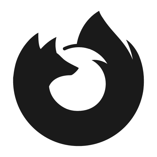 Firefox icon, solid style, from Material Design Icons