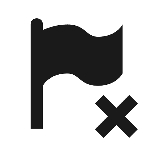 Flag variant remove icon, solid style, from Material Design Icons