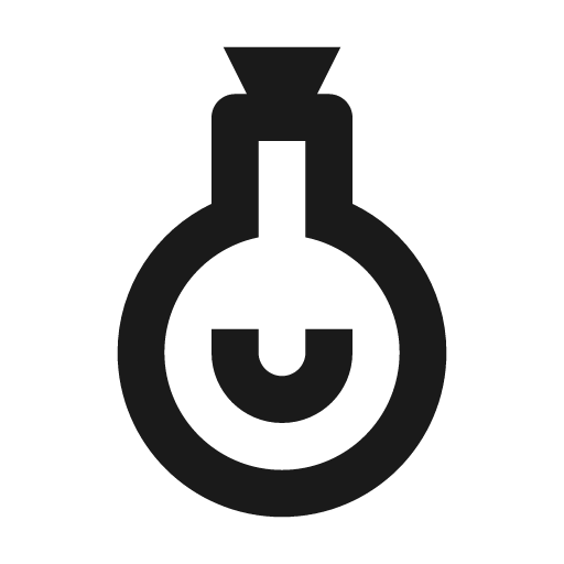 Flask round bottom outline icon, outline style, from Material Design Icons