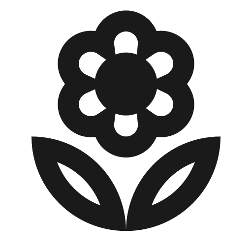 Flower outline icon, outline style, from Material Design Icons