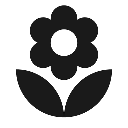 Flower icon, solid style, from Material Design Icons