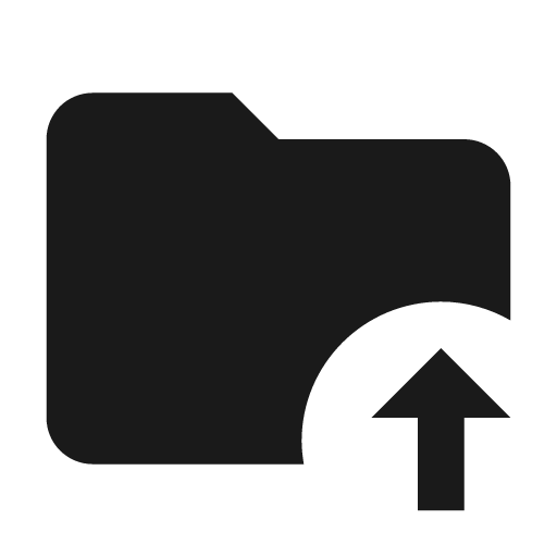 Folder arrow up icon, solid style, from Material Design Icons