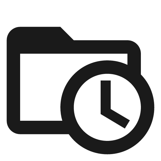 Folder clock outline icon, outline style, from Material Design Icons