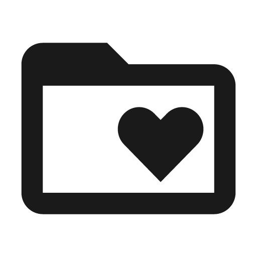 Folder heart outline icon, outline style, from Material Design Icons