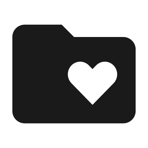 Folder heart icon, solid style, from Material Design Icons