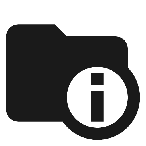 Folder information icon, solid style, from Material Design Icons