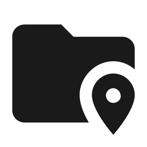 Folder marker icon, solid style, from Material Design Icons