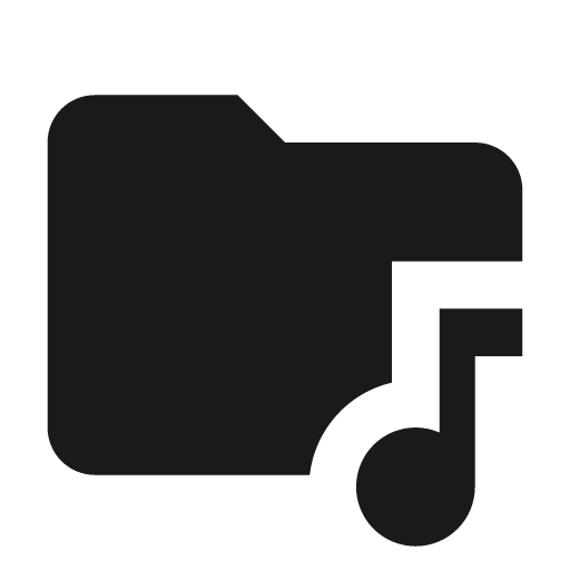 Folder music icon, solid style, from Material Design Icons