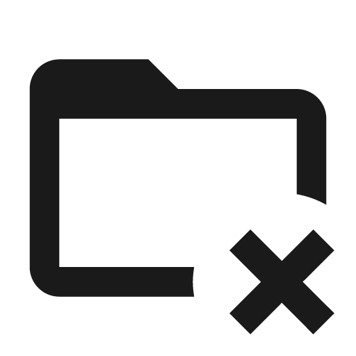Folder remove outline icon, outline style, from Material Design Icons