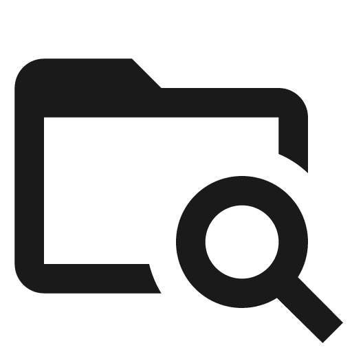 Folder search outline icon, outline style, from Material Design Icons