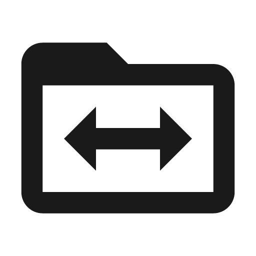 Folder swap outline icon, outline style, from Material Design Icons
