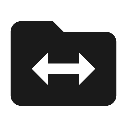 Folder swap icon, solid style, from Material Design Icons