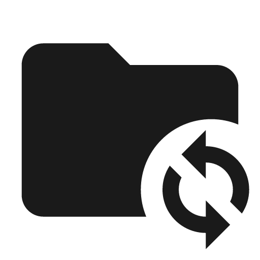 Folder sync icon, solid style, from Material Design Icons