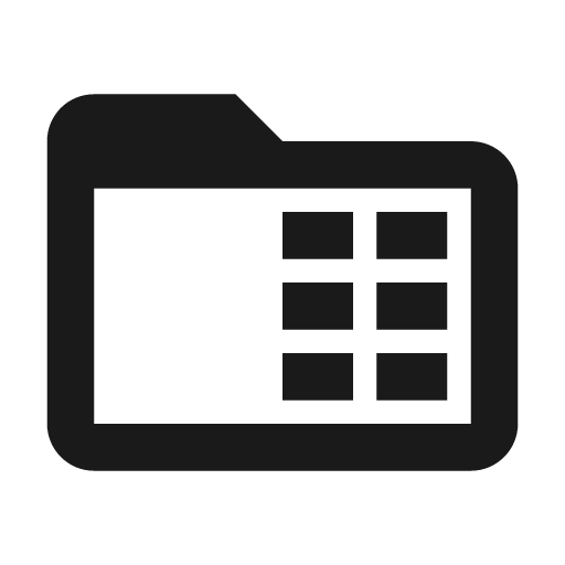 Folder table outline icon, outline style, from Material Design Icons