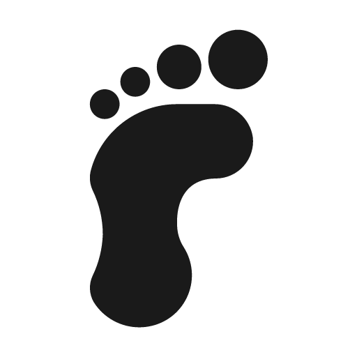 Foot print icon, solid style, from Material Design Icons