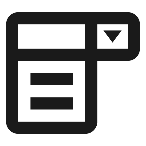 Form dropdown icon, solid style, from Material Design Icons