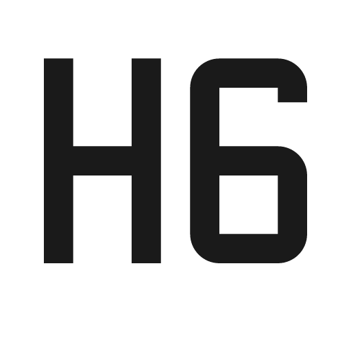 Format header 6 icon, solid style, from Material Design Icons