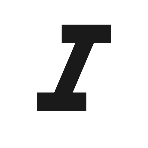 Format italic icon, solid style, from Material Design Icons