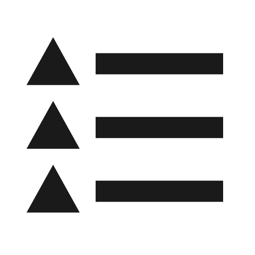 Format list bulleted triangle icon, solid style, from Material Design Icons