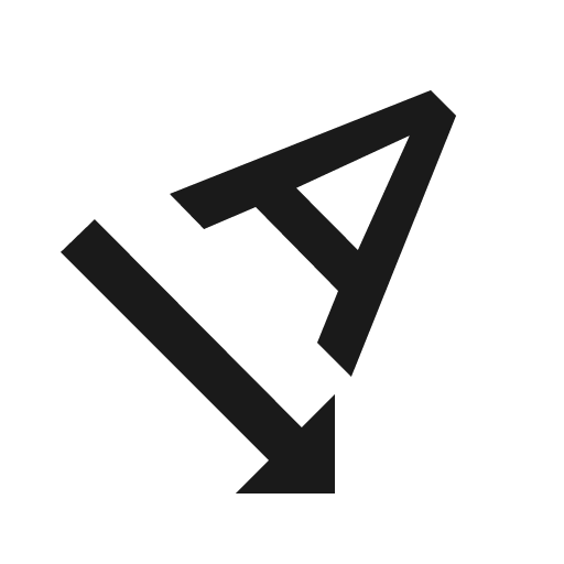 Format text rotation angle down icon, solid style, from Material Design Icons