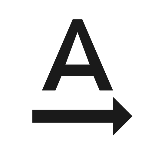 Format text rotation none icon, solid style, from Material Design Icons