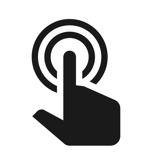Gesture double tap icon, solid style, from Material Design Icons