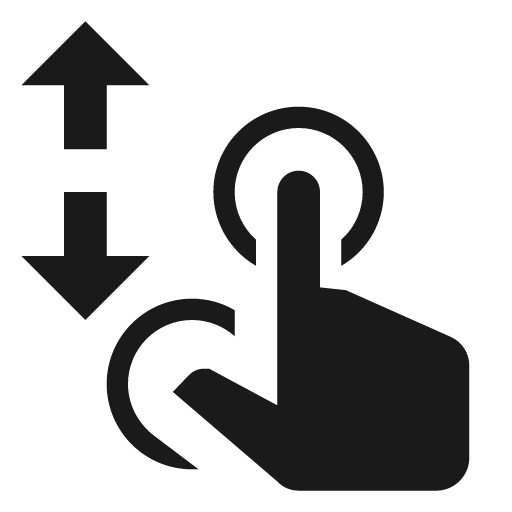 Gesture spread icon, solid style, from Material Design Icons